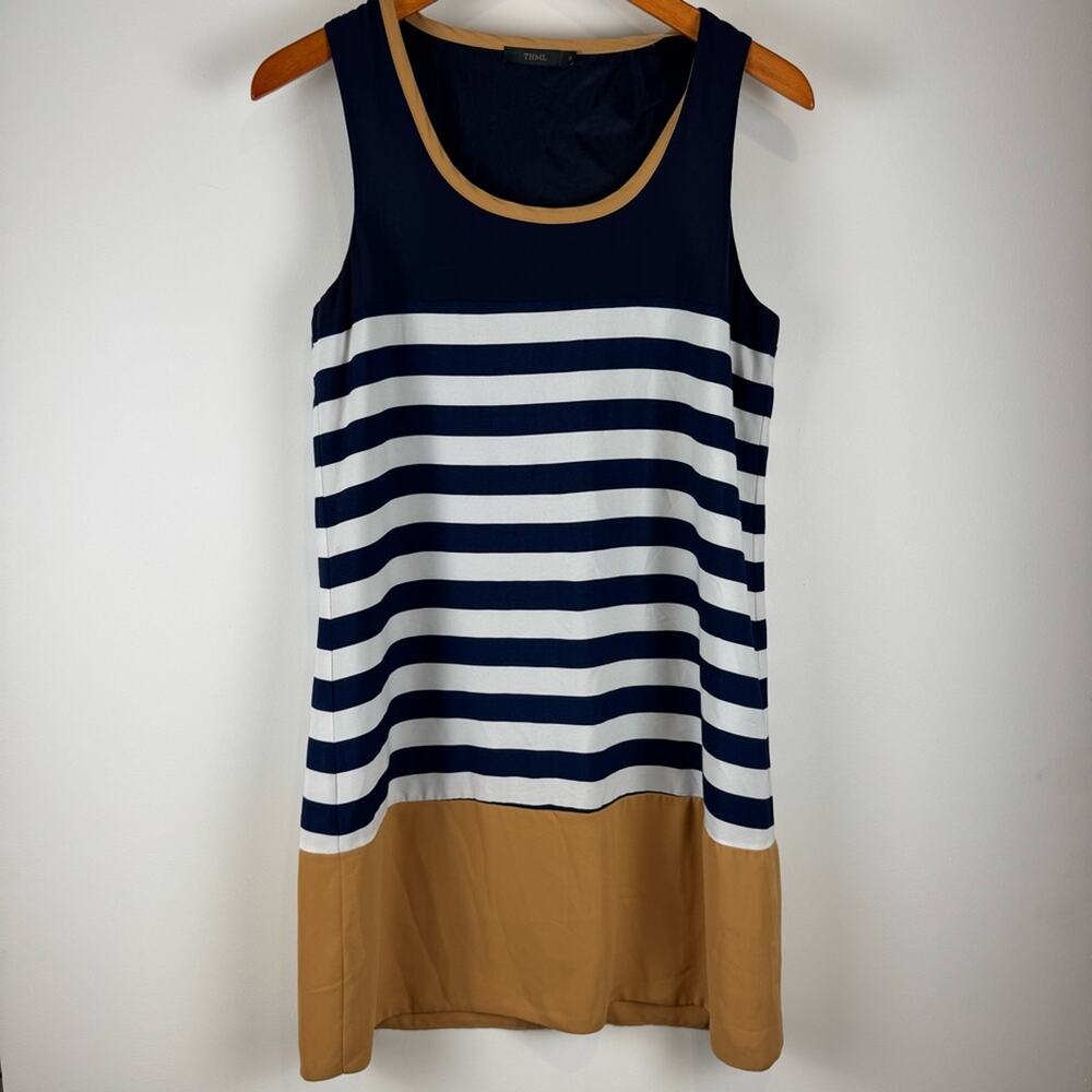 THML Blue and White Sleeveless Tank Dress ~ Small